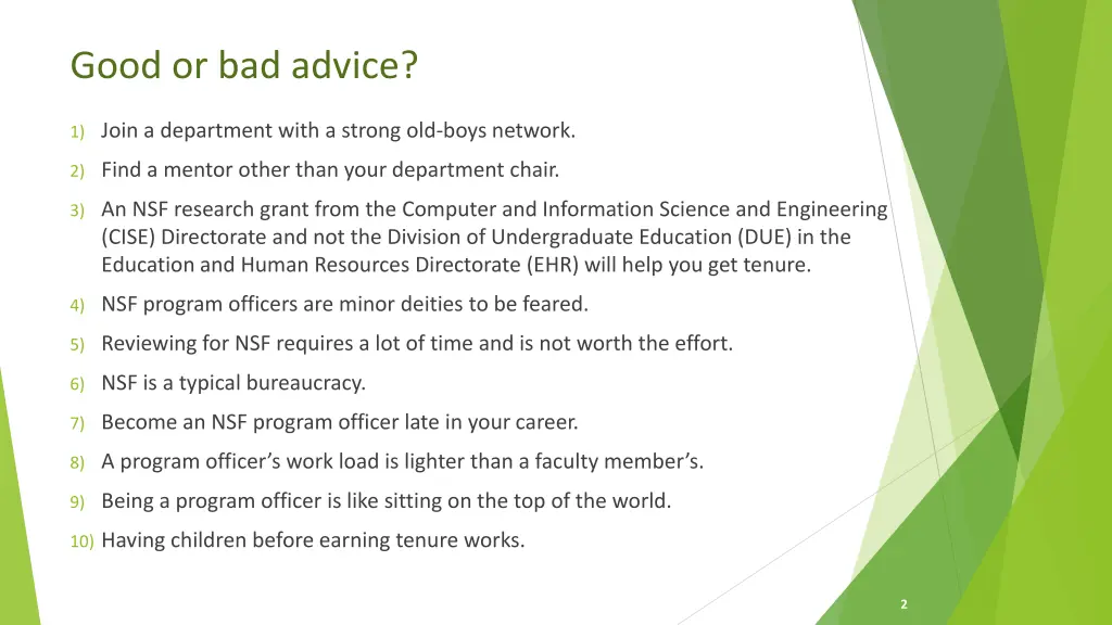 good or bad advice