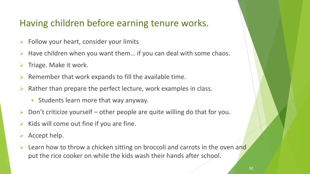 having children before earning tenure works