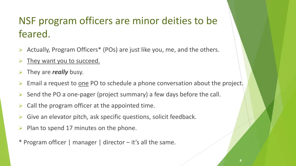 nsf program officers are minor deities