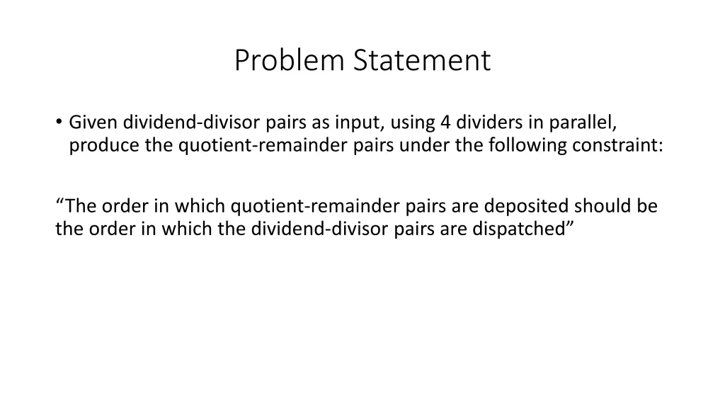 problem statement