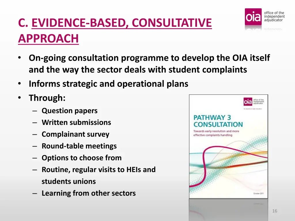 c evidence based consultative approach