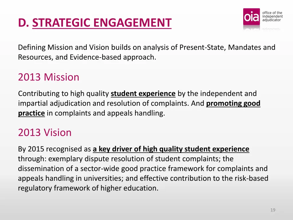 d strategic engagement