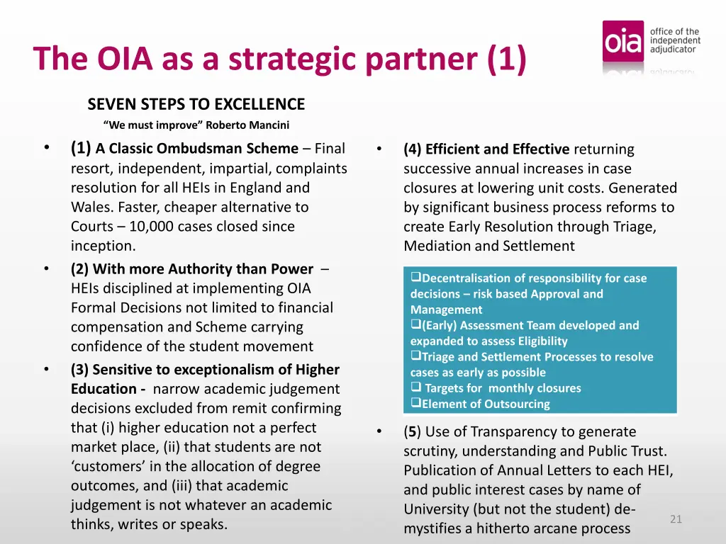 the oia as a strategic partner 1