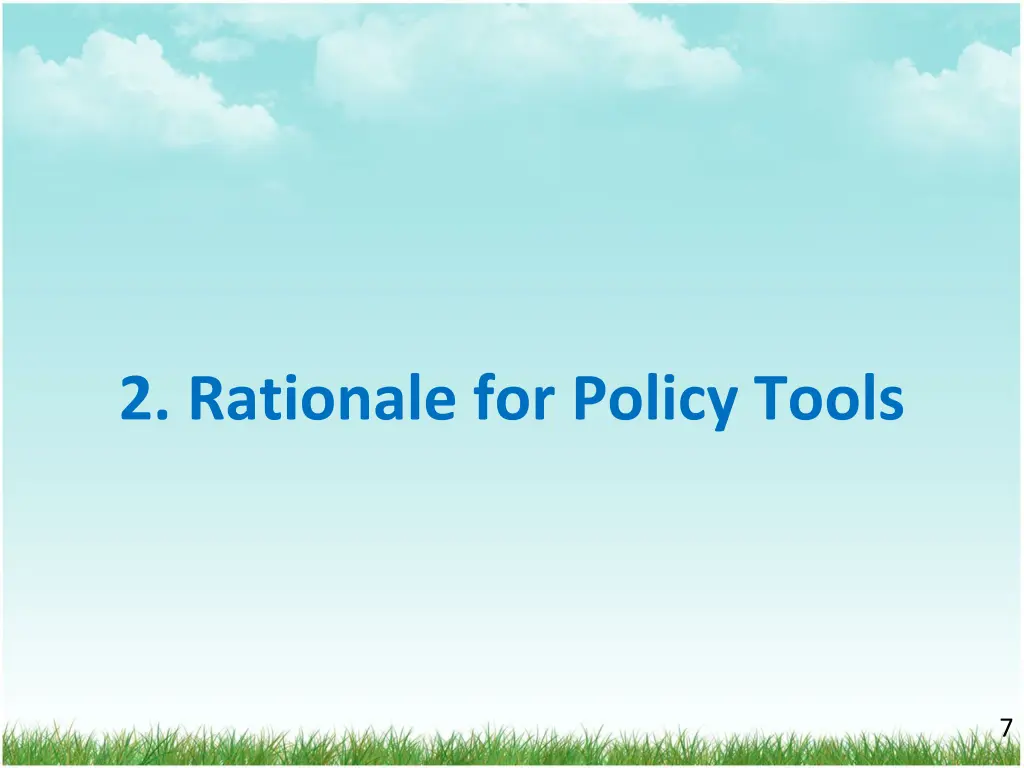 2 rationale for policy tools