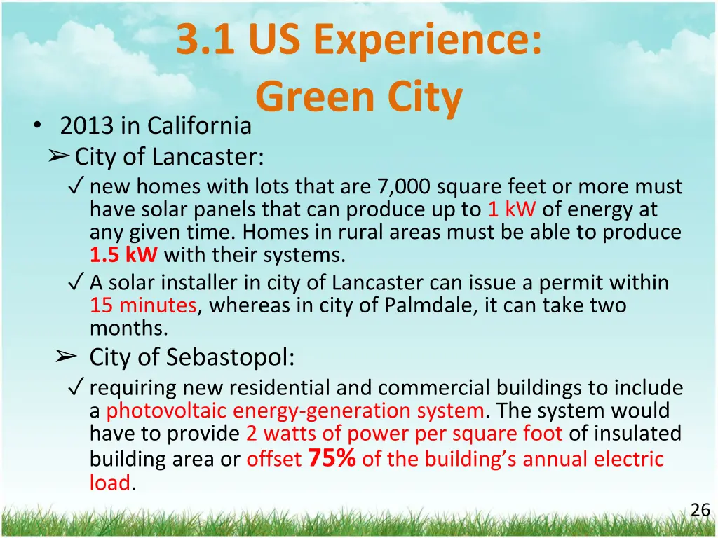 3 1 us experience green city 2013 in california