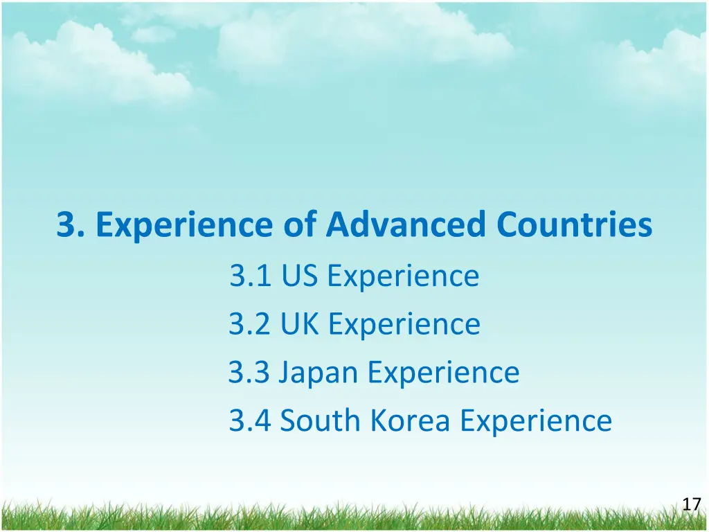 3 experience of advanced countries