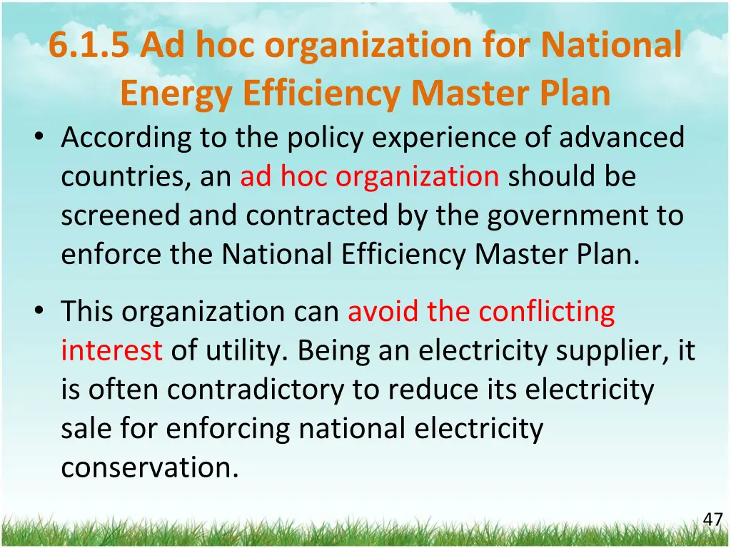 6 1 5 ad hoc organization for national energy