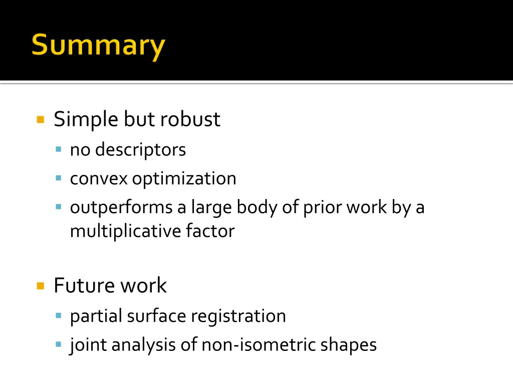 simple but robust no descriptors convex