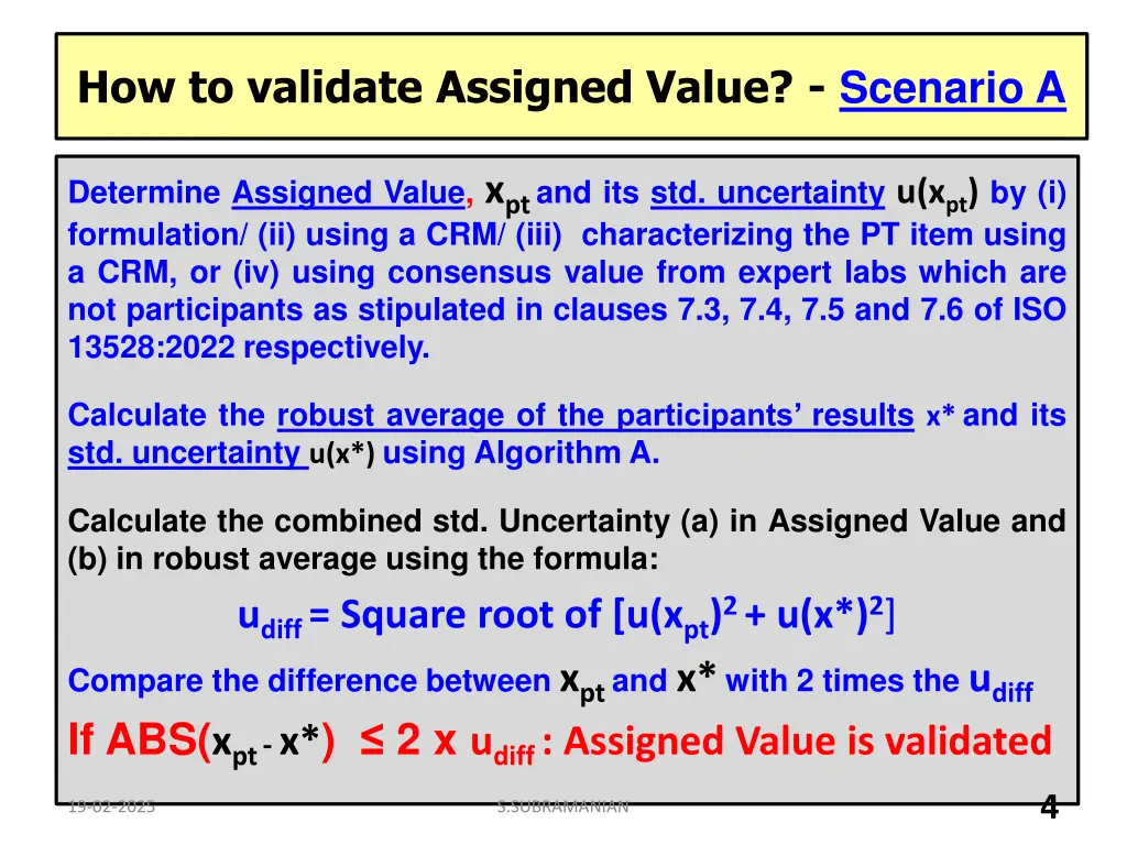 how to validate assigned value scenario a
