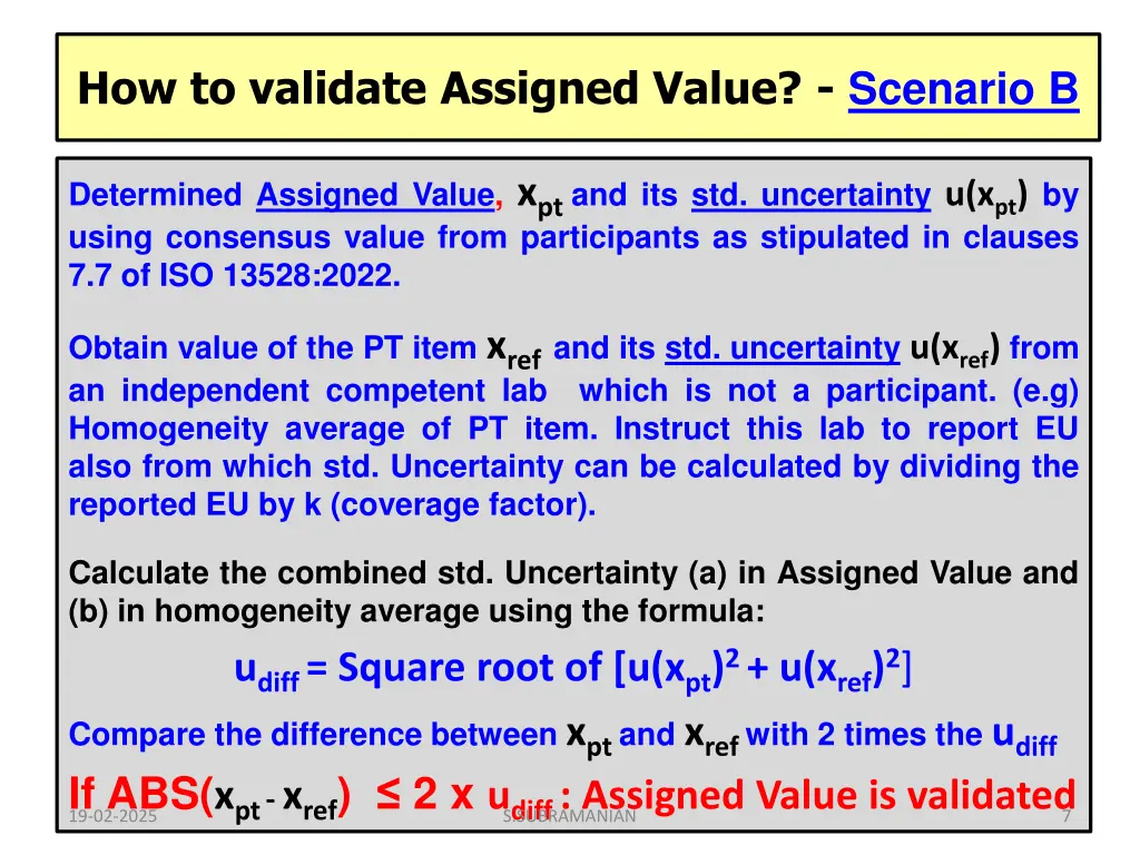how to validate assigned value scenario b