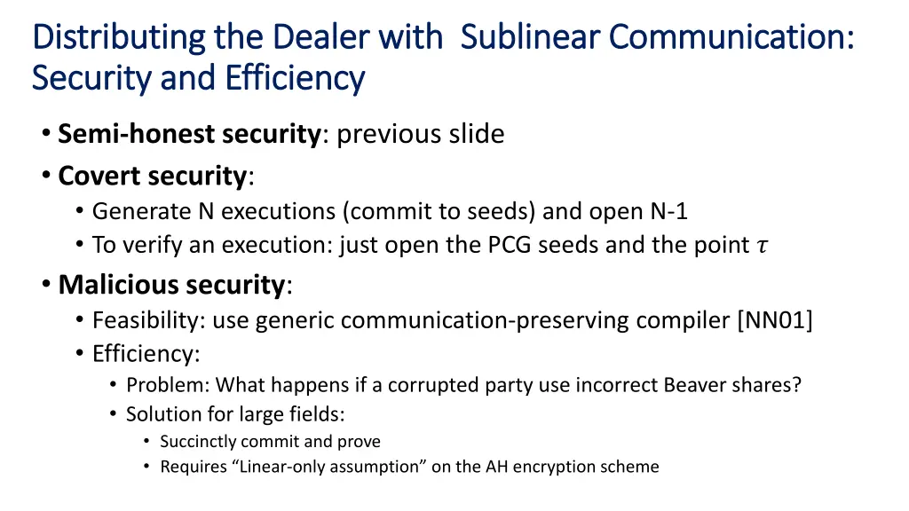 distributing the dealer with sublinear