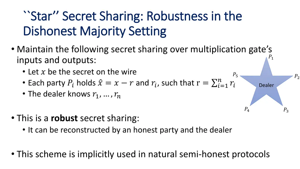 star star secret sharing robustness in the secret