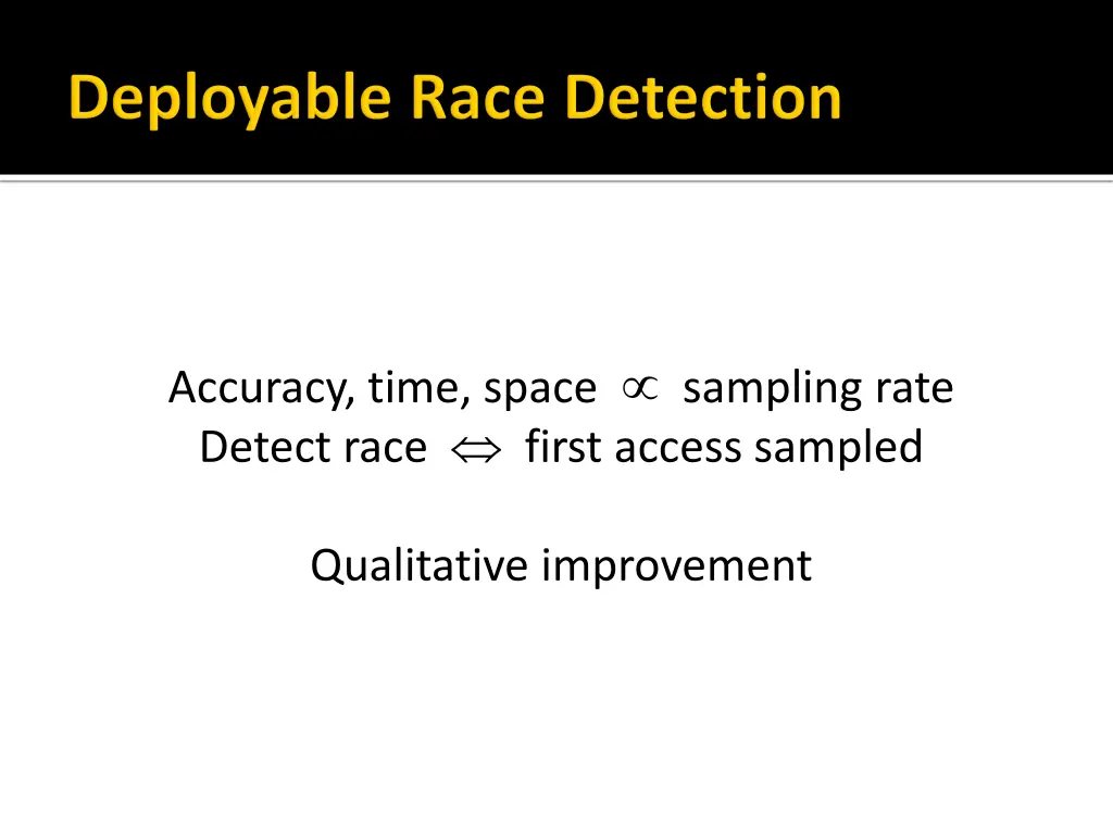 accuracy time space sampling rate detect race 1