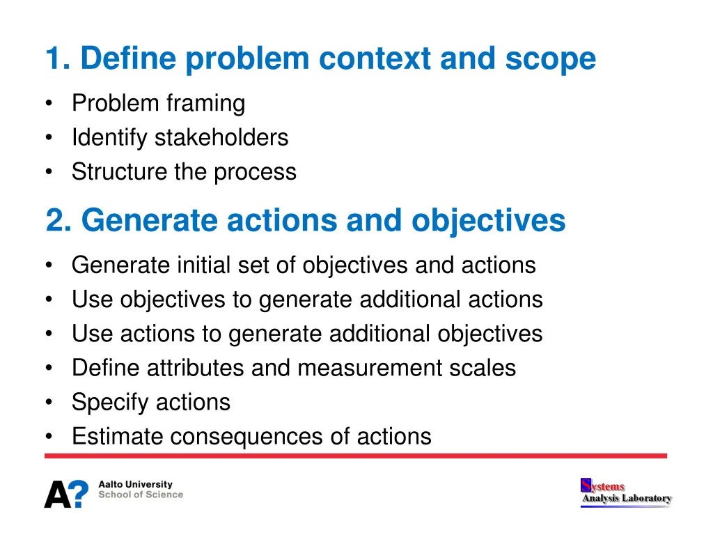 1 define problem context and scope