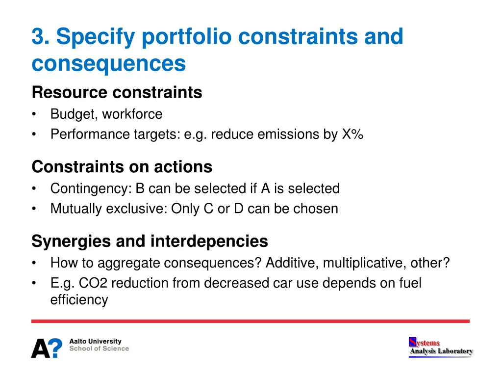 3 specify portfolio constraints and consequences