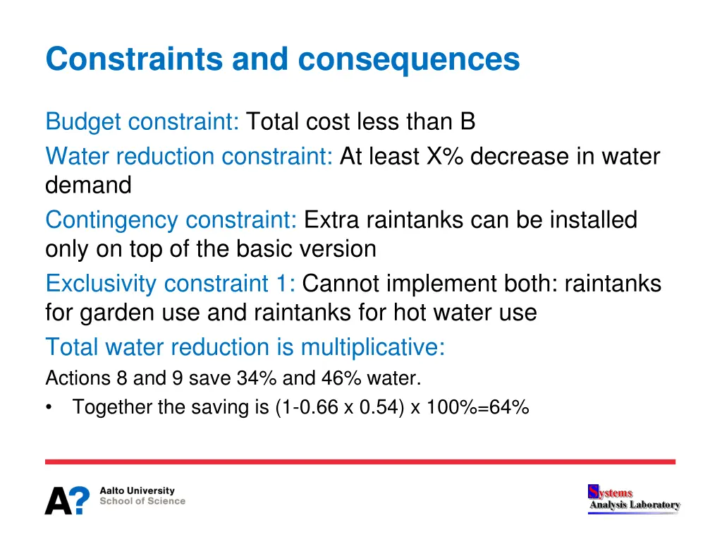 constraints and consequences