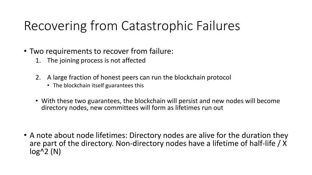 recovering from catastrophic failures