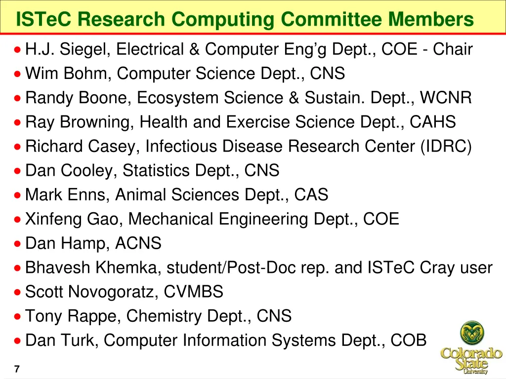 istec research computing committee members