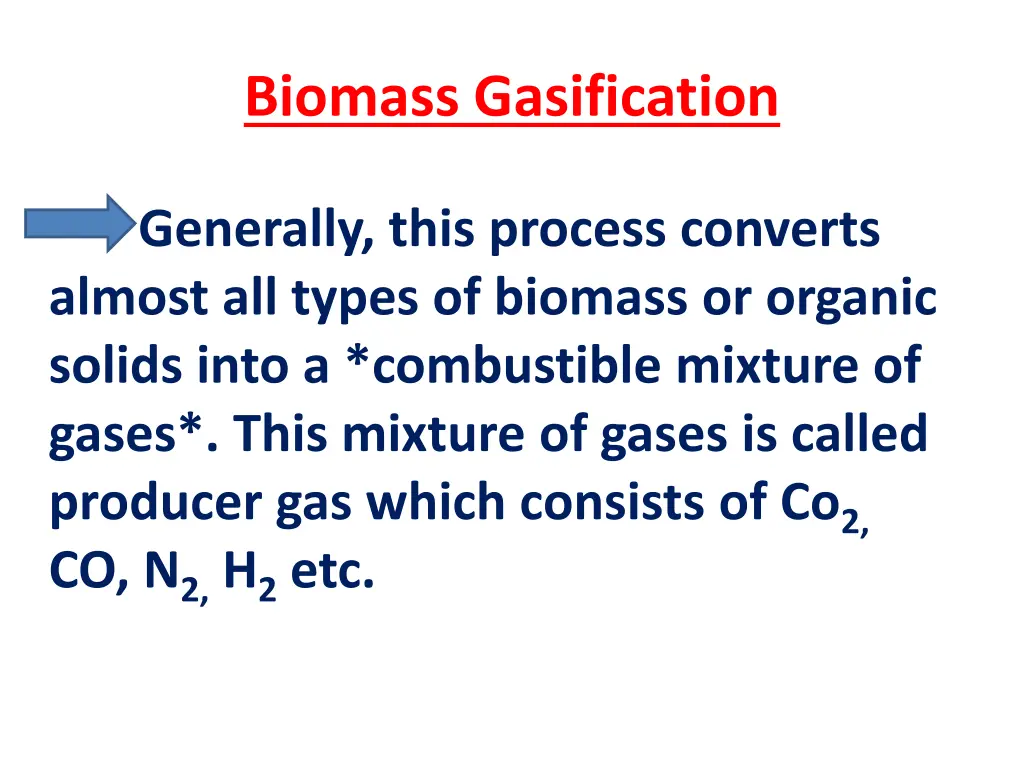 biomass gasification