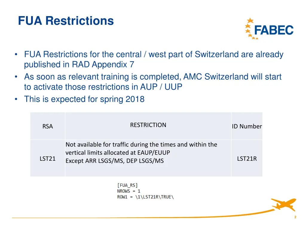 fua restrictions