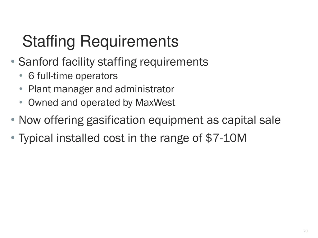 staffing requirements