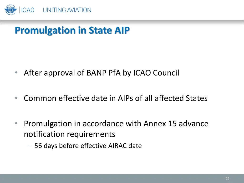 promulgation in state aip