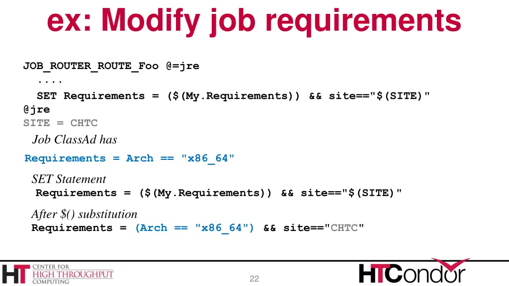 ex modify job requirements
