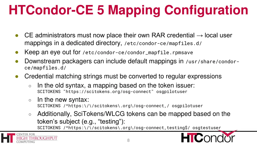 htcondor ce 5 mapping configuration