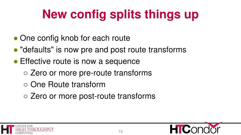 new config splits things up