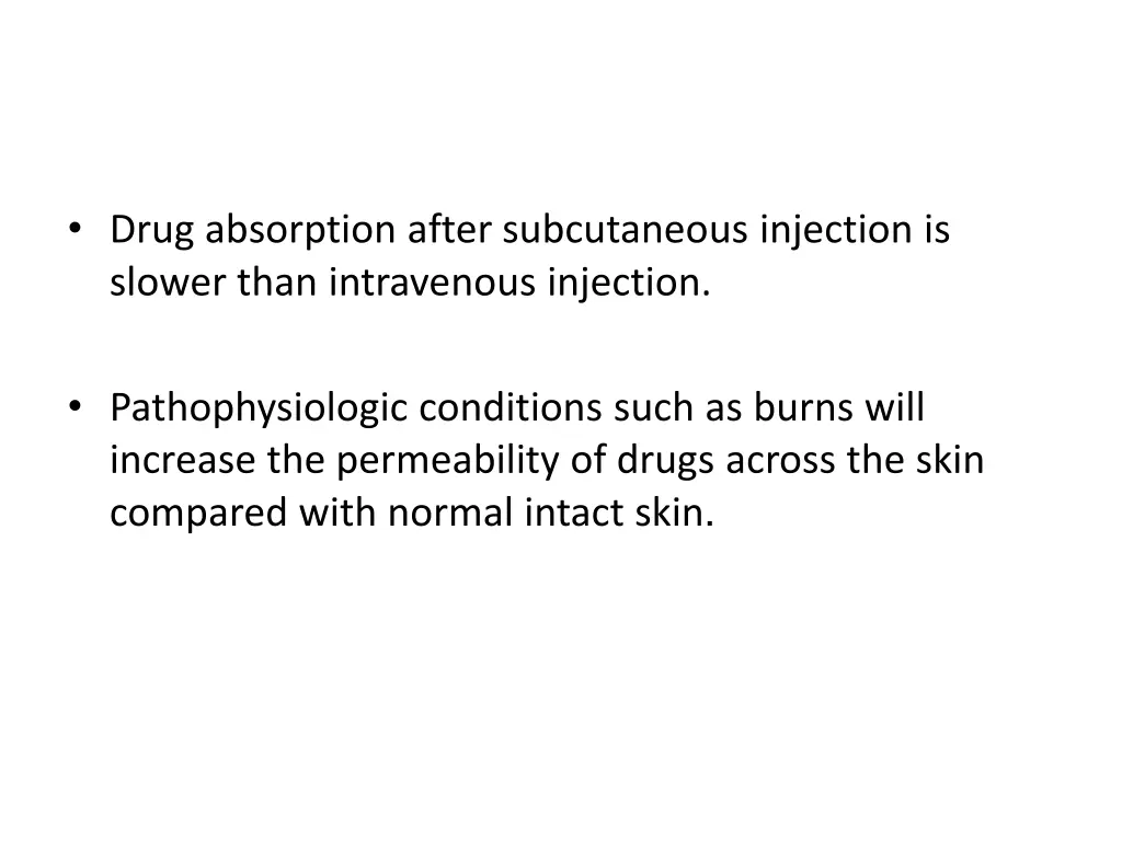 drug absorption after subcutaneous injection