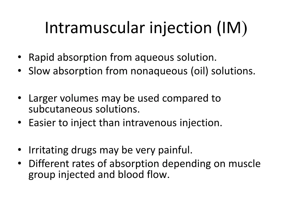 intramuscular injection im