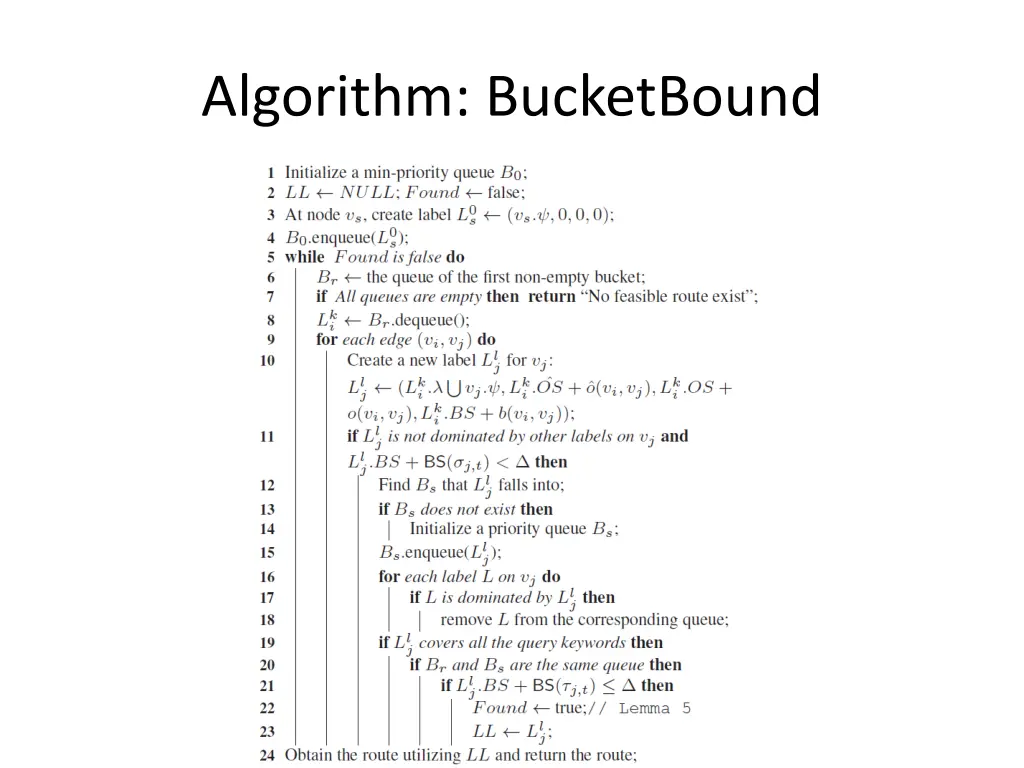 algorithm bucketbound