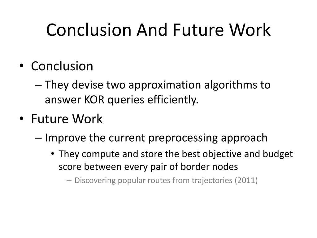 conclusion and future work