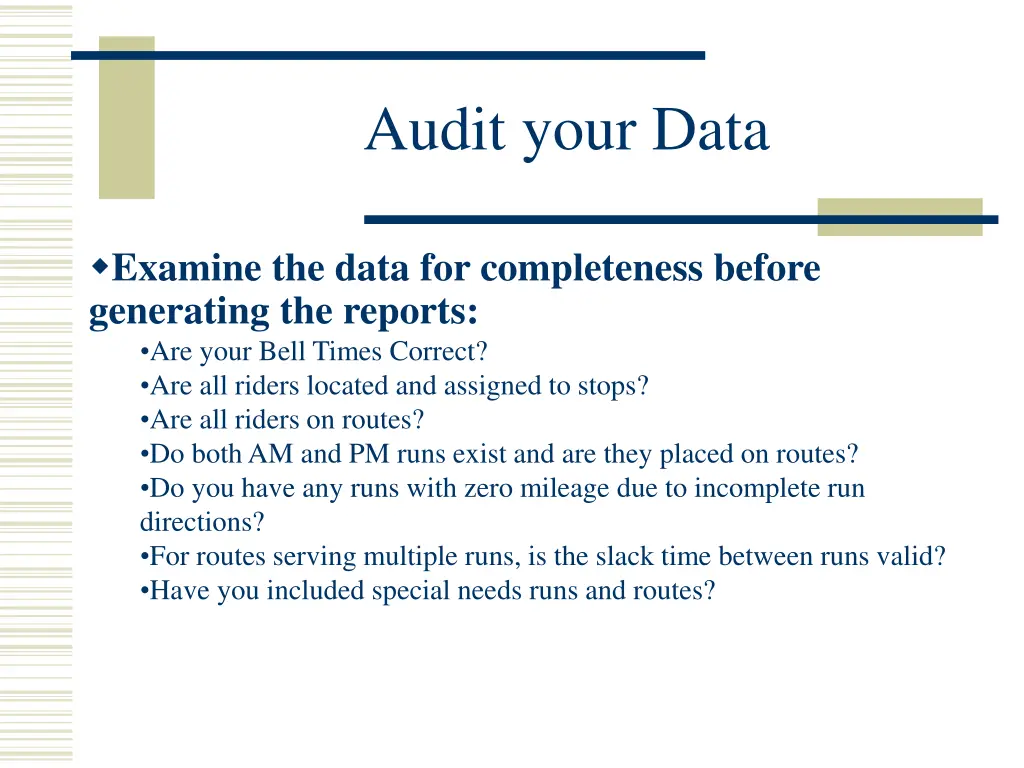 audit your data