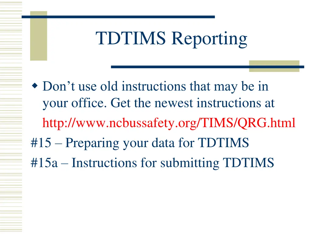 tdtims reporting