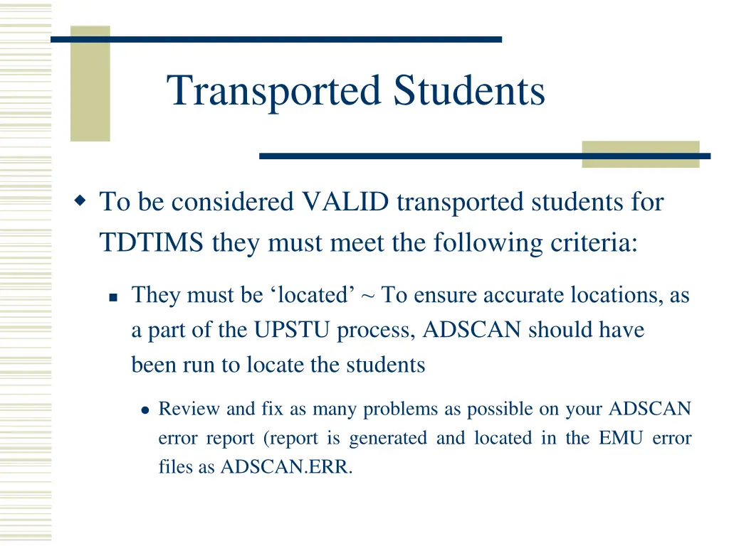 transported students