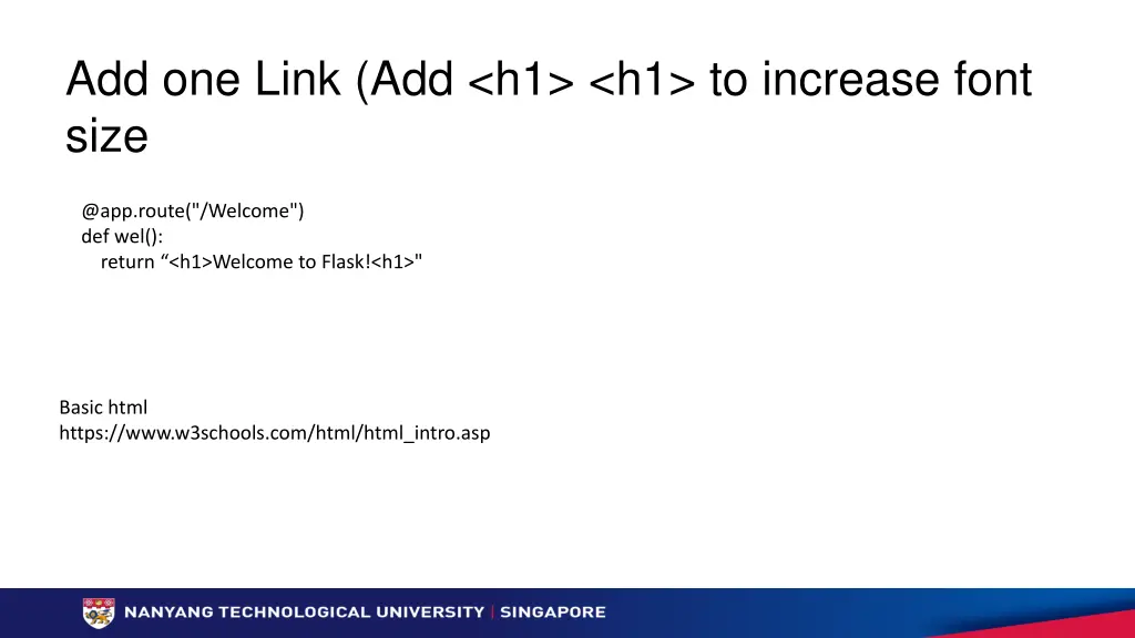 add one link add h1 h1 to increase font size