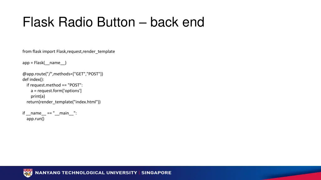 flask radio button back end