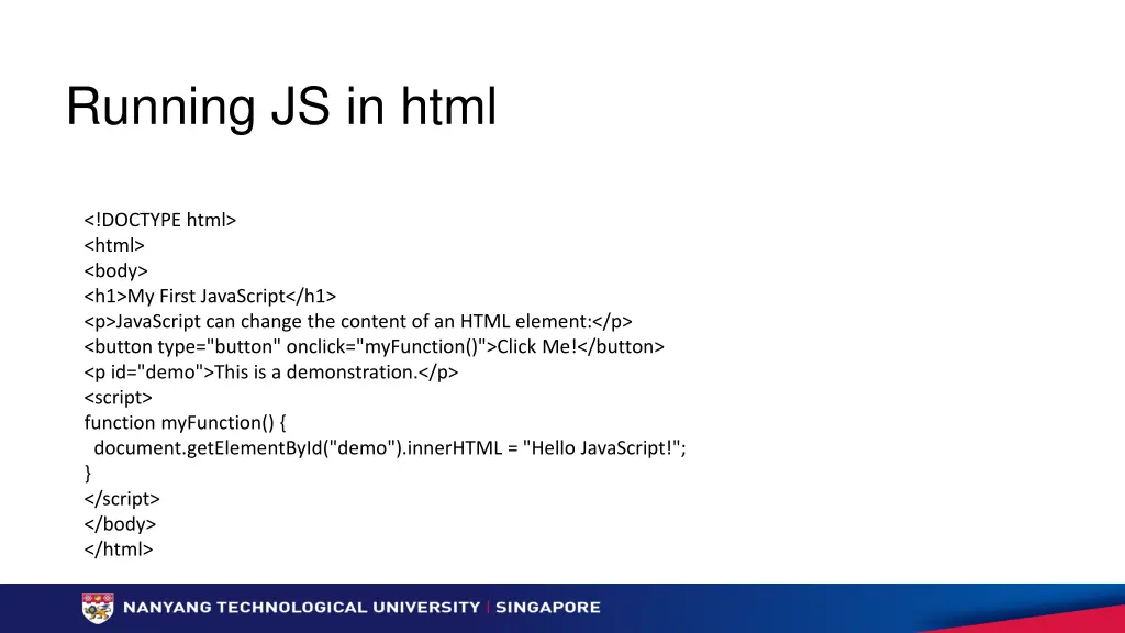 running js in html
