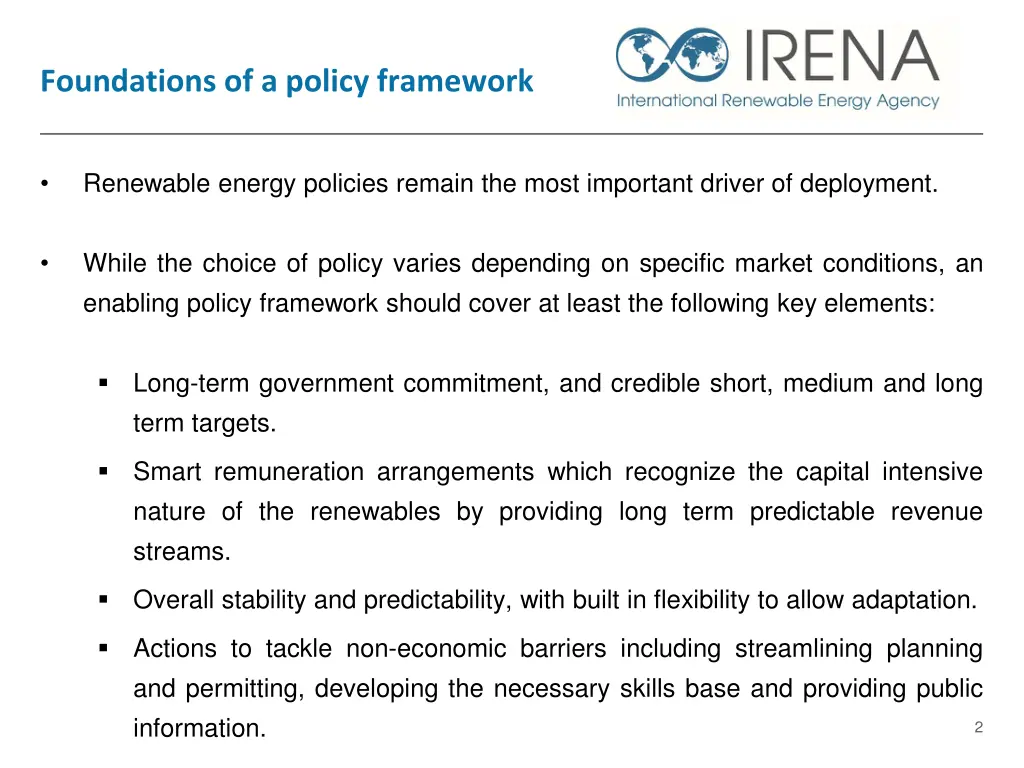 foundations of a policy framework