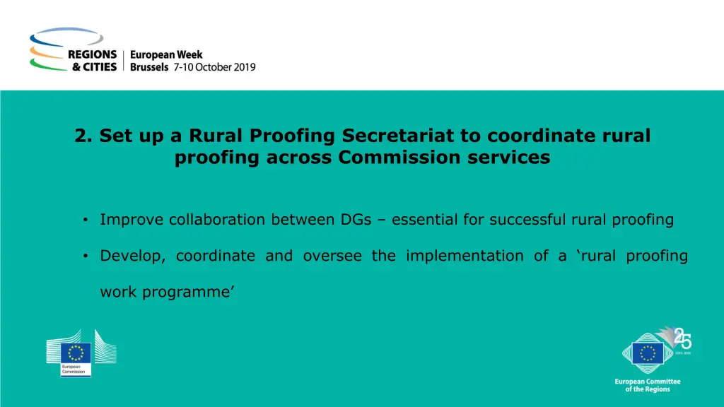 2 set up a rural proofing secretariat