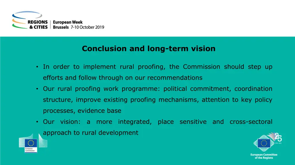 conclusion and long term vision