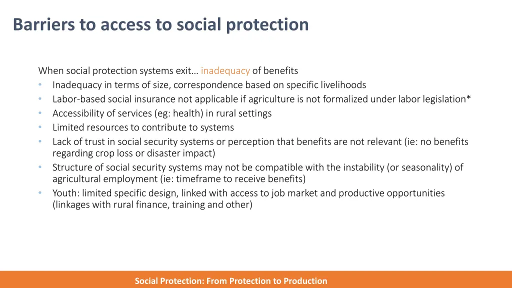 barriers to access to social protection