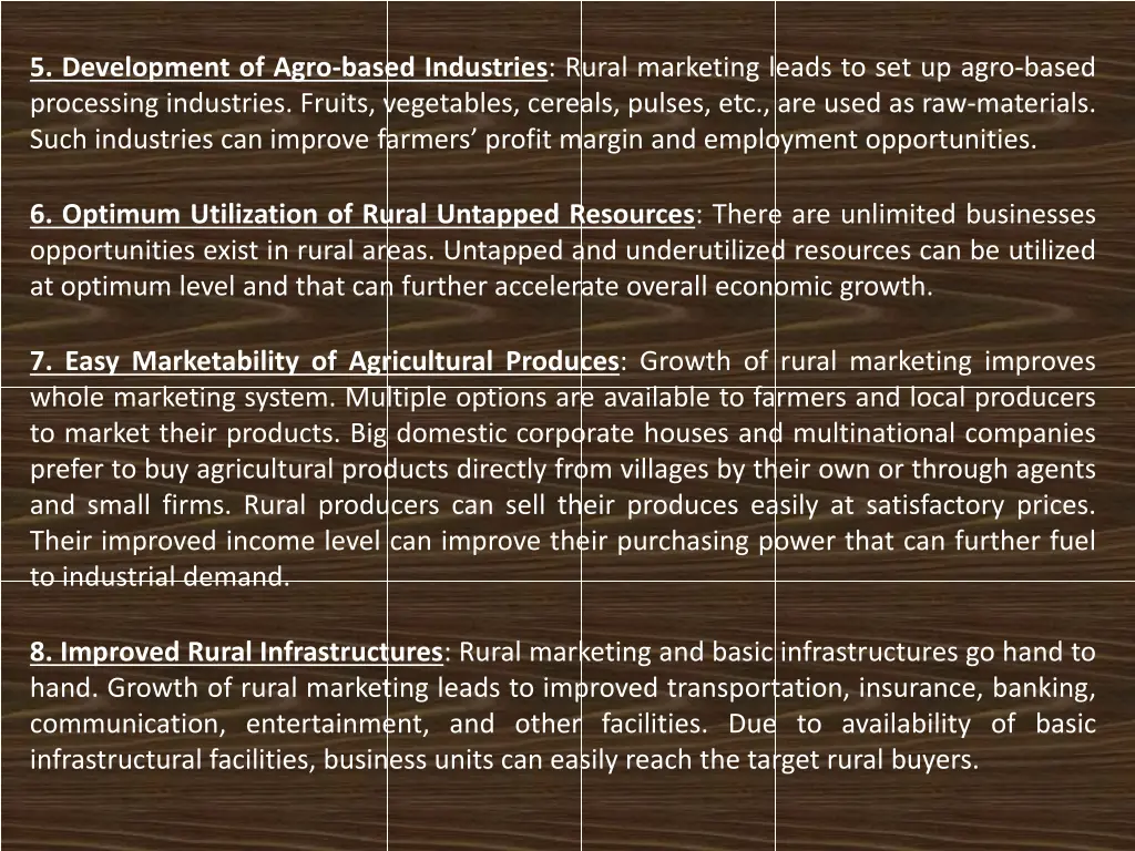 5 development of agro based industries rural