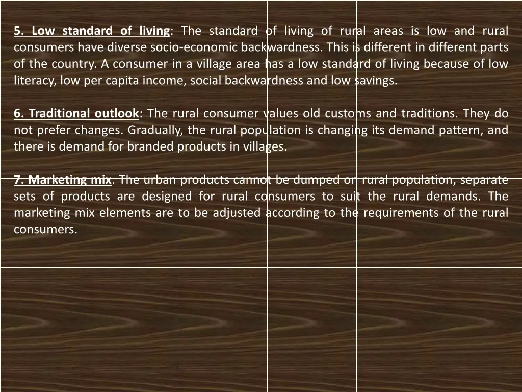 5 low standard of living the standard of living