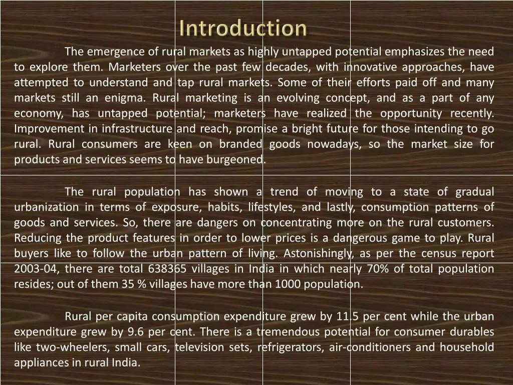 the emergence of rural markets as highly untapped