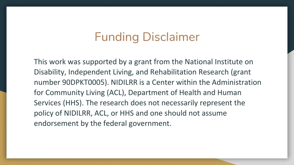 funding disclaimer