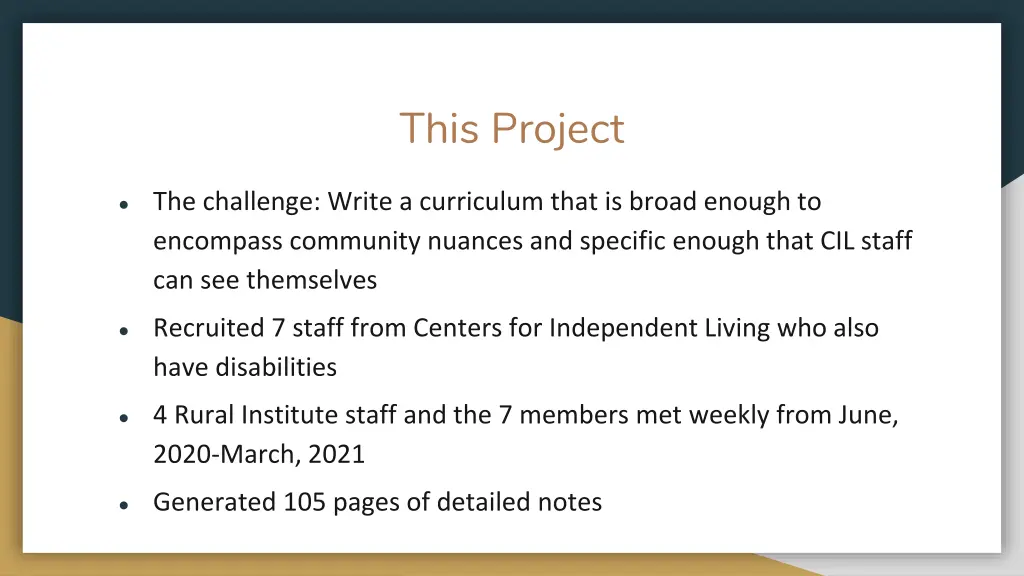 this project