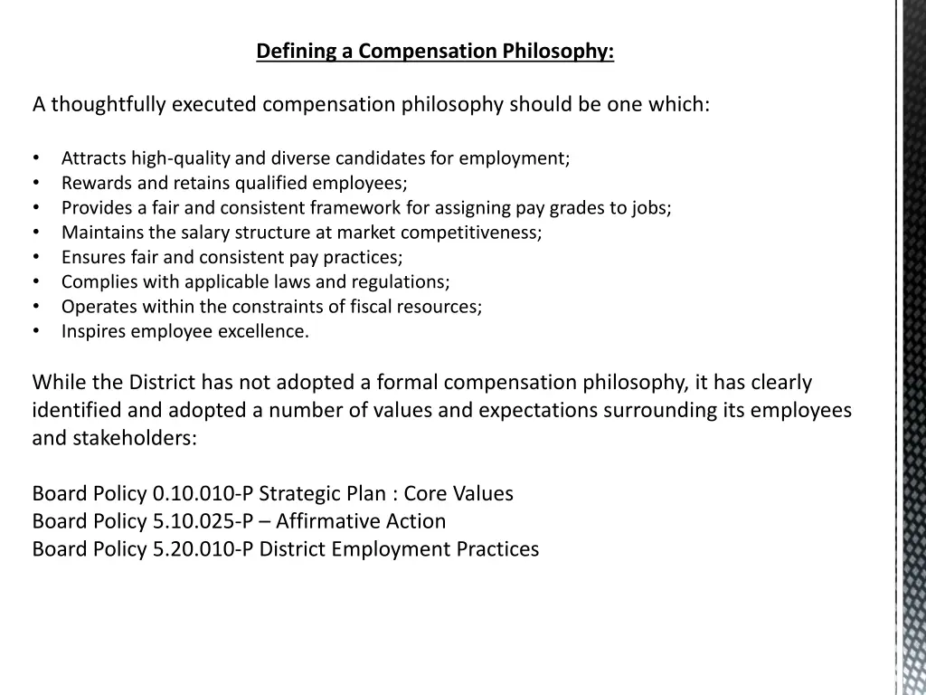 defining a compensation philosophy