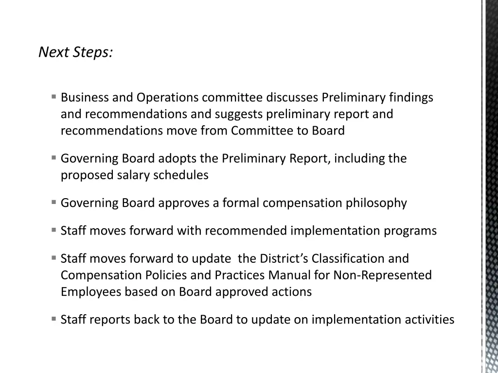 next steps